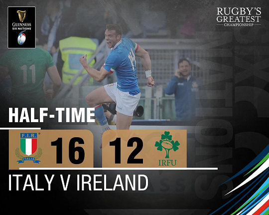 Italy v Ireland HT Six Nations 2019